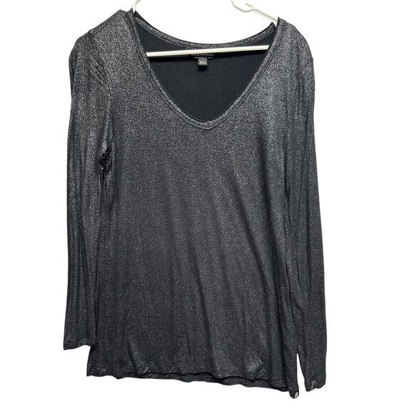 Rock & Republic Tops - Rock & Republic LS Woman Metallic T Shift L Festival Rave Rayon EUC Emo Witchy
